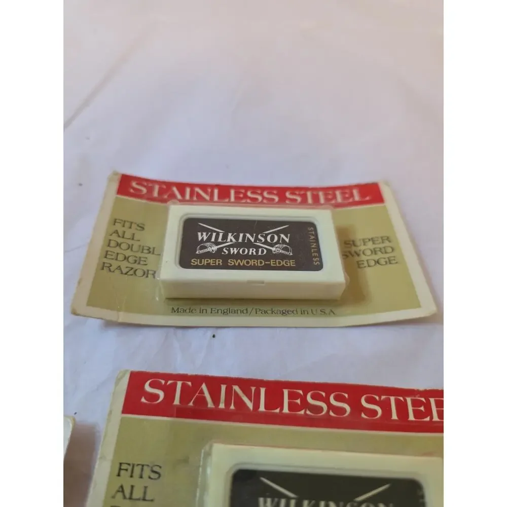 Wilkinson Sword Razor Blades Stainless Steel, Made in England, Vintage 3pks